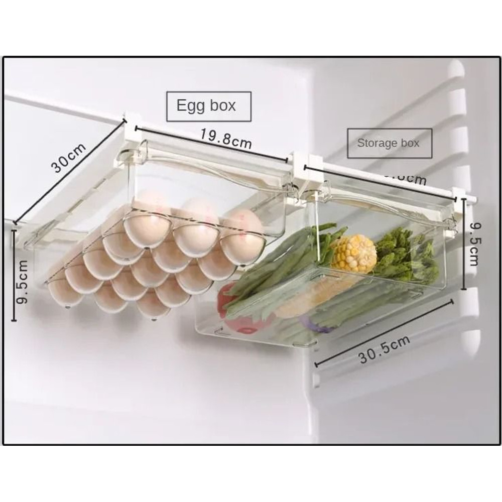 Refrigerator Drawer Style Food And Egg Storage Box Sliding Shelf Organizer 4