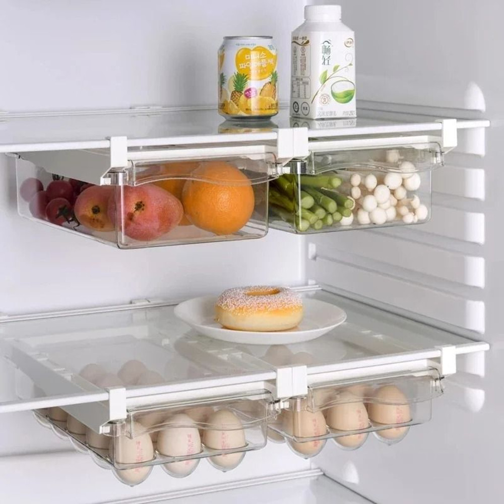 Refrigerator Drawer Storage Box Under Shelf Organizer For Fruits And Eggs 0