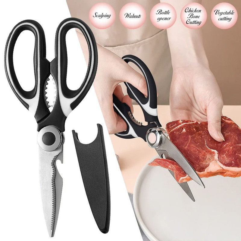Multifunctional Stainless Steel Kitchen Scissors For Meat Fish And Poultry Cutting 5