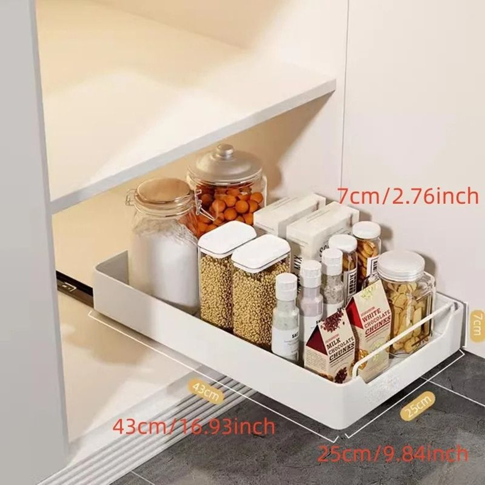 Kitchen Storage Rack Slide Rail Pull Out Nail Free Installation High Temperature Detachable Split D 5