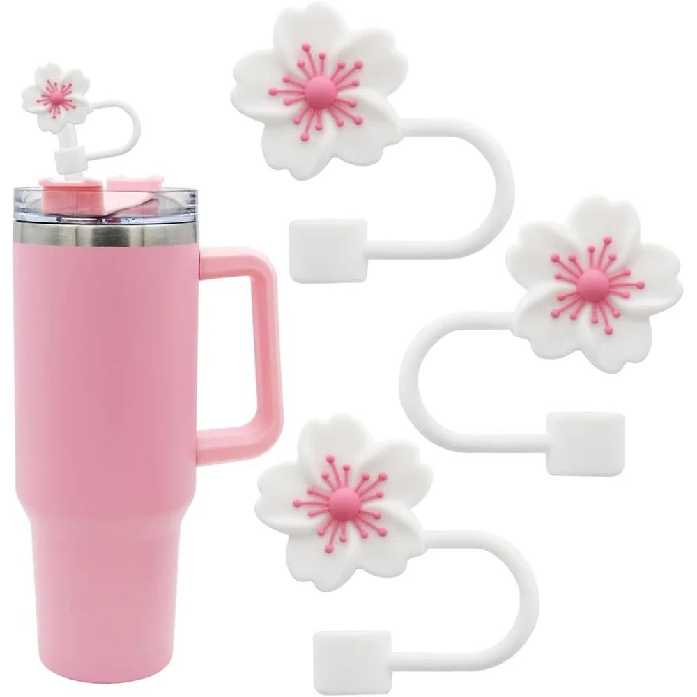 Flower Design Silicone Straw Covers For Stanley Cups 30 Oz And 40 Oz 7