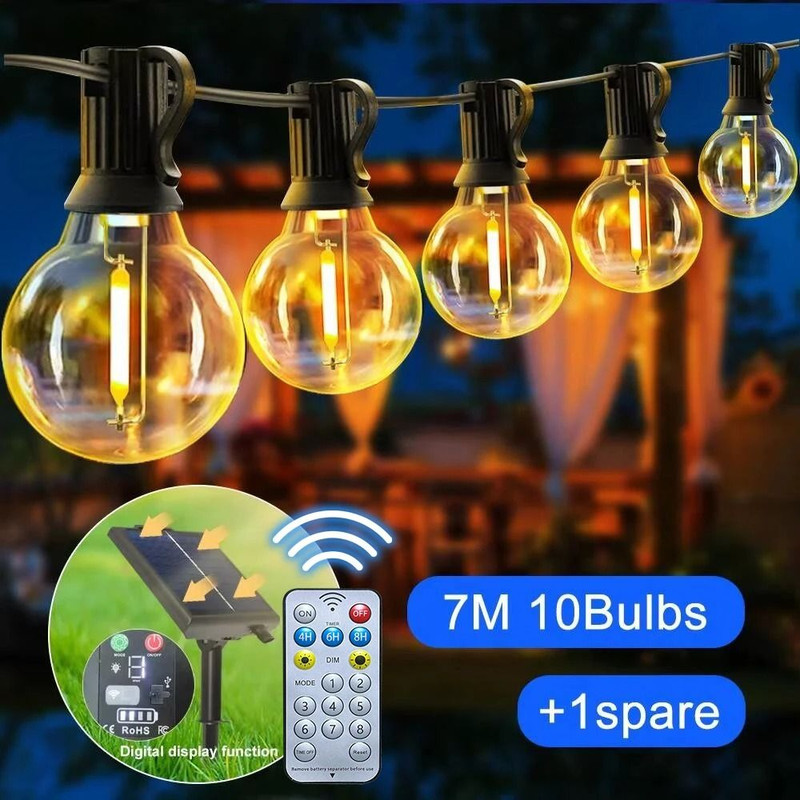 Solar Globe String Lights With Remote Control 6