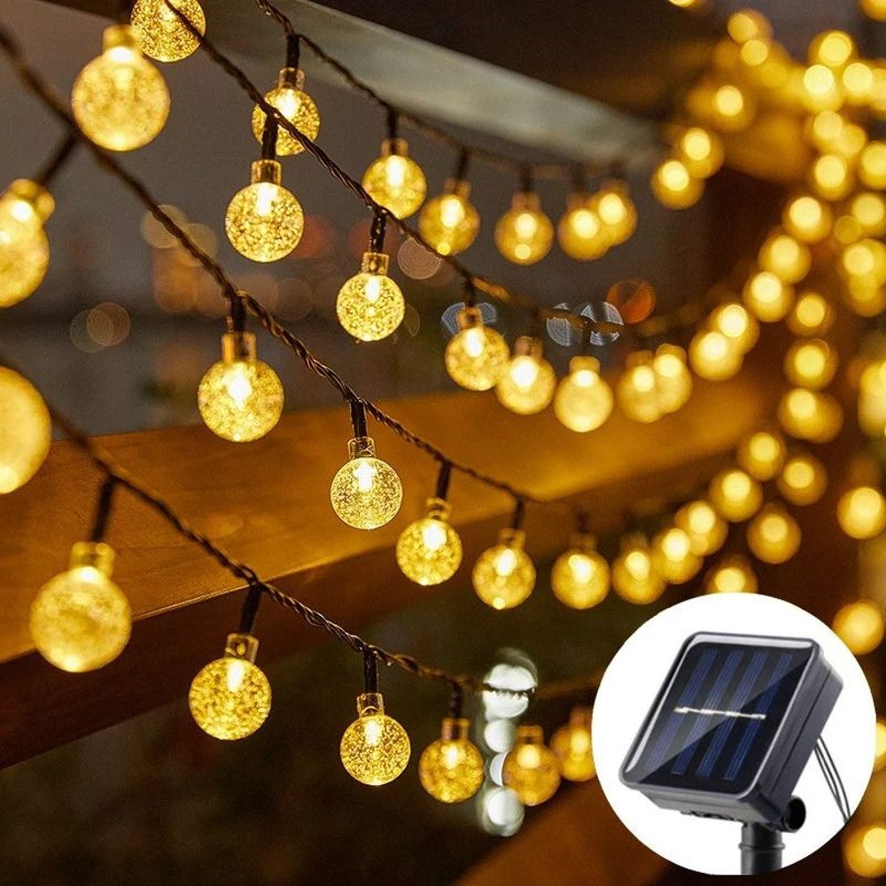 Solar Bubble String Light Outdoor Waterproof Fairy Lamp 7