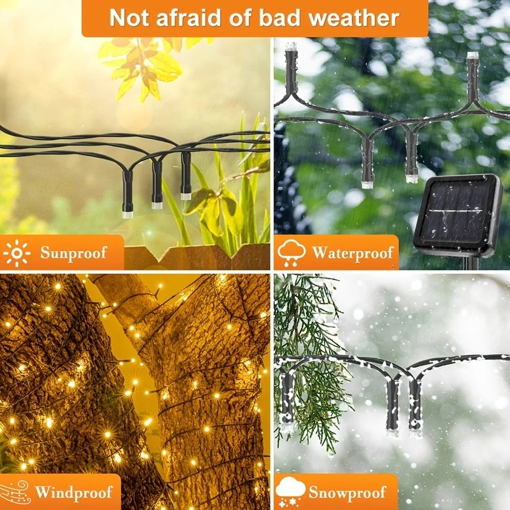 Solar Powered LED String Lights Outdoor Fairy Garland 50300 LEDs 3