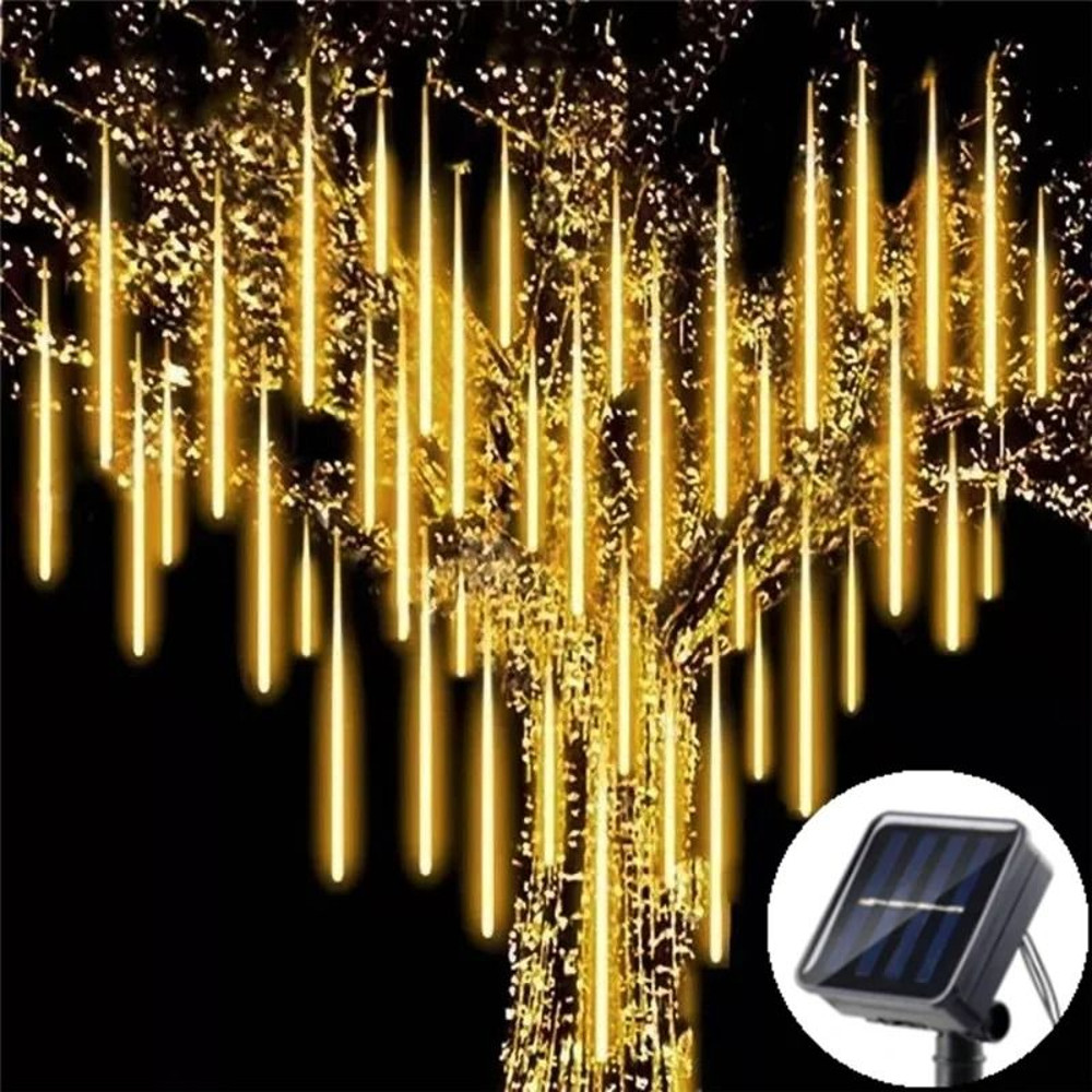 Solar LED Meteor Shower Lights Outdoor Waterproof Falling Rain String Lights 9