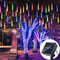 Solar LED Meteor Shower Lights Outdoor Waterproof Falling Rain String Lights 11