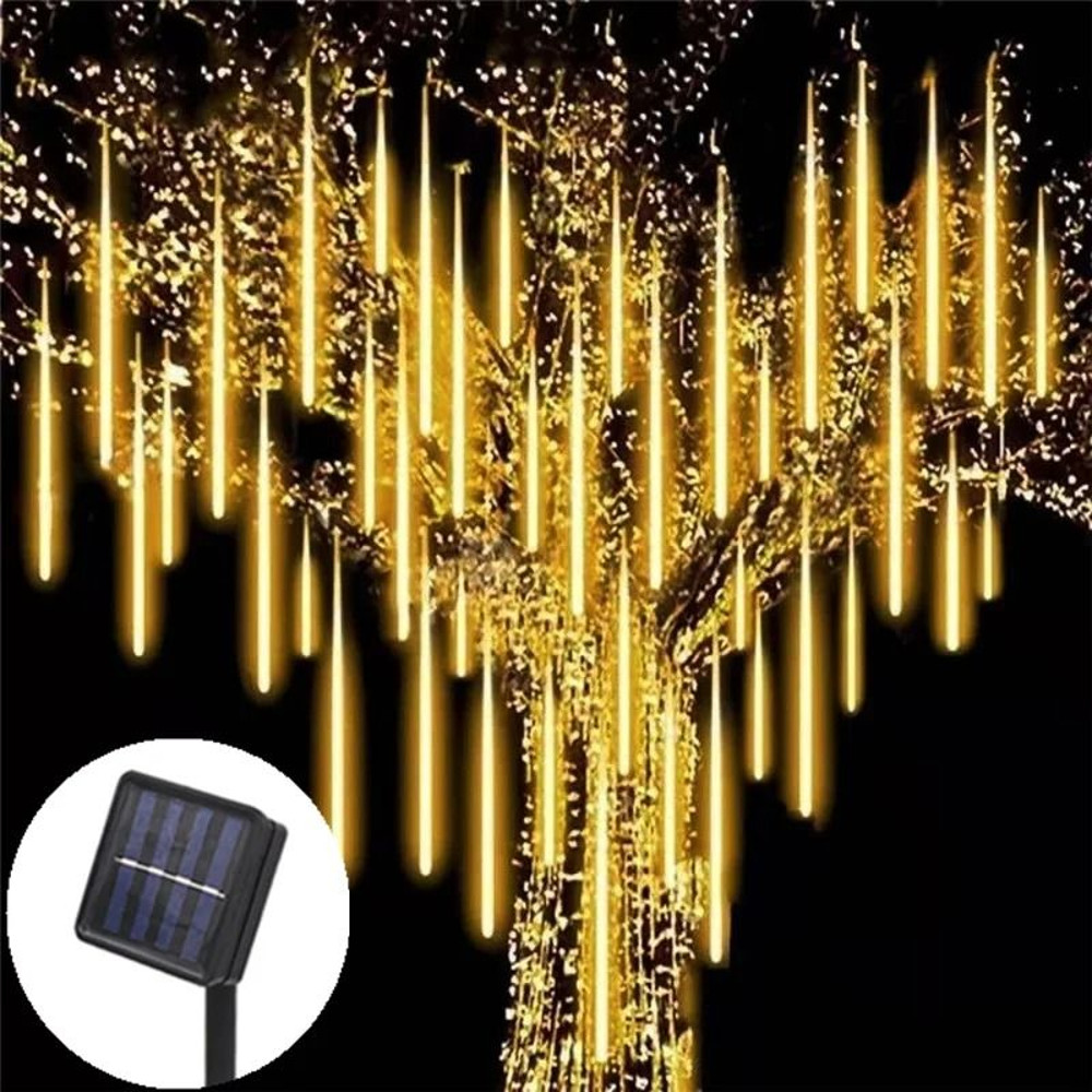 Solar LED Meteor Shower Lights Outdoor Waterproof Falling Rain String Lights 1