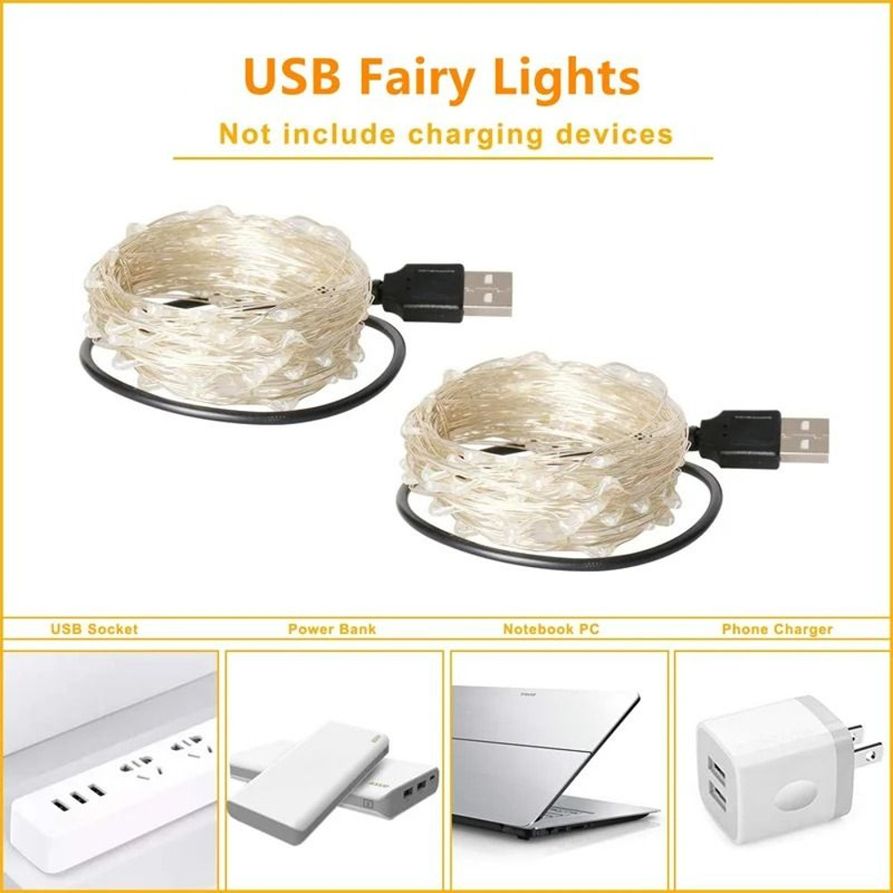 USB LED Fairy Lights Copper Wire String Light For Home Party And Holiday Decor 1M20M 3