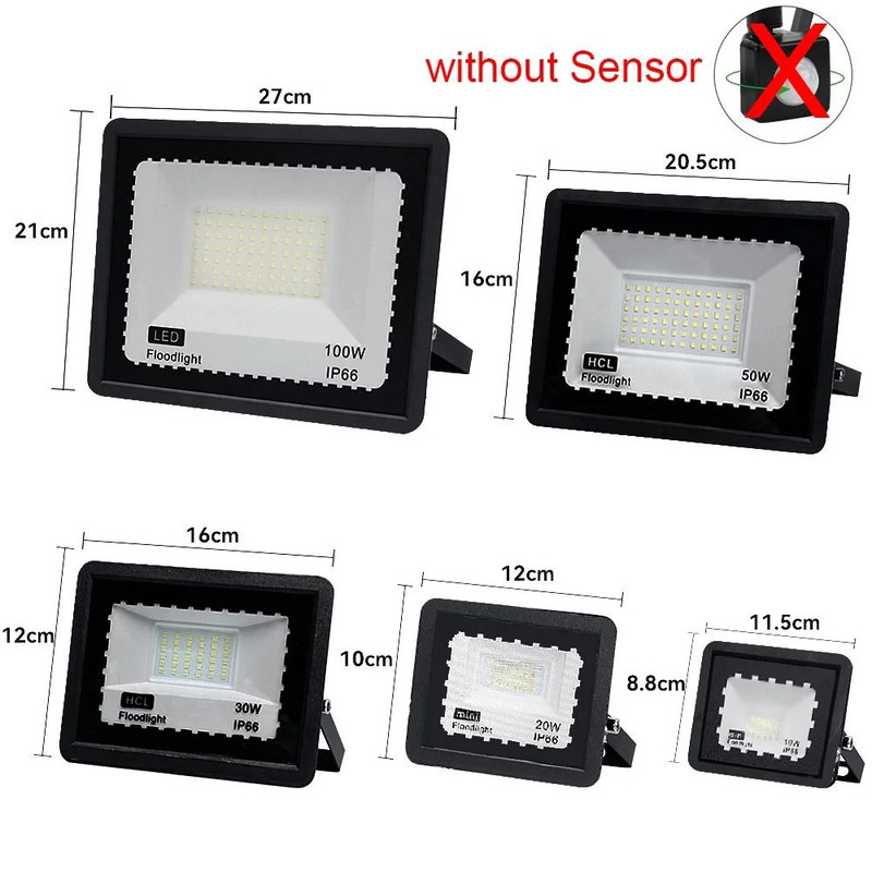 LED FloodLight PIR Motion Sensor Outdoor Led Spotlight 10W 20W 30W 50W 100W IP66 Waterproof Outdoor 8