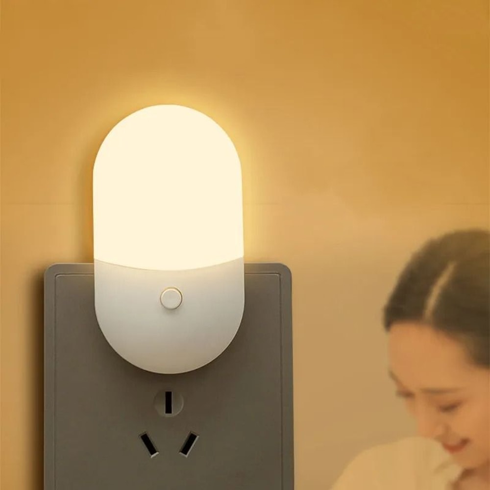 Led Mini Night Light Switch Plug In Eye Protection Lamp For Bedroom Nursery And Living Room 0
