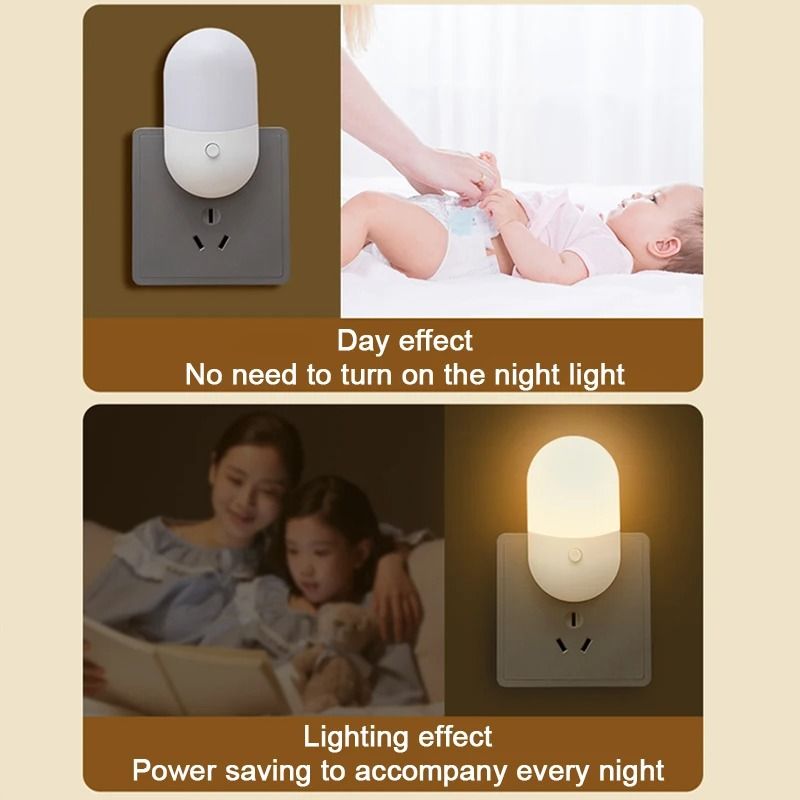 Led Mini Night Light Switch Plug In Eye Protection Lamp For Bedroom Nursery And Living Room 3