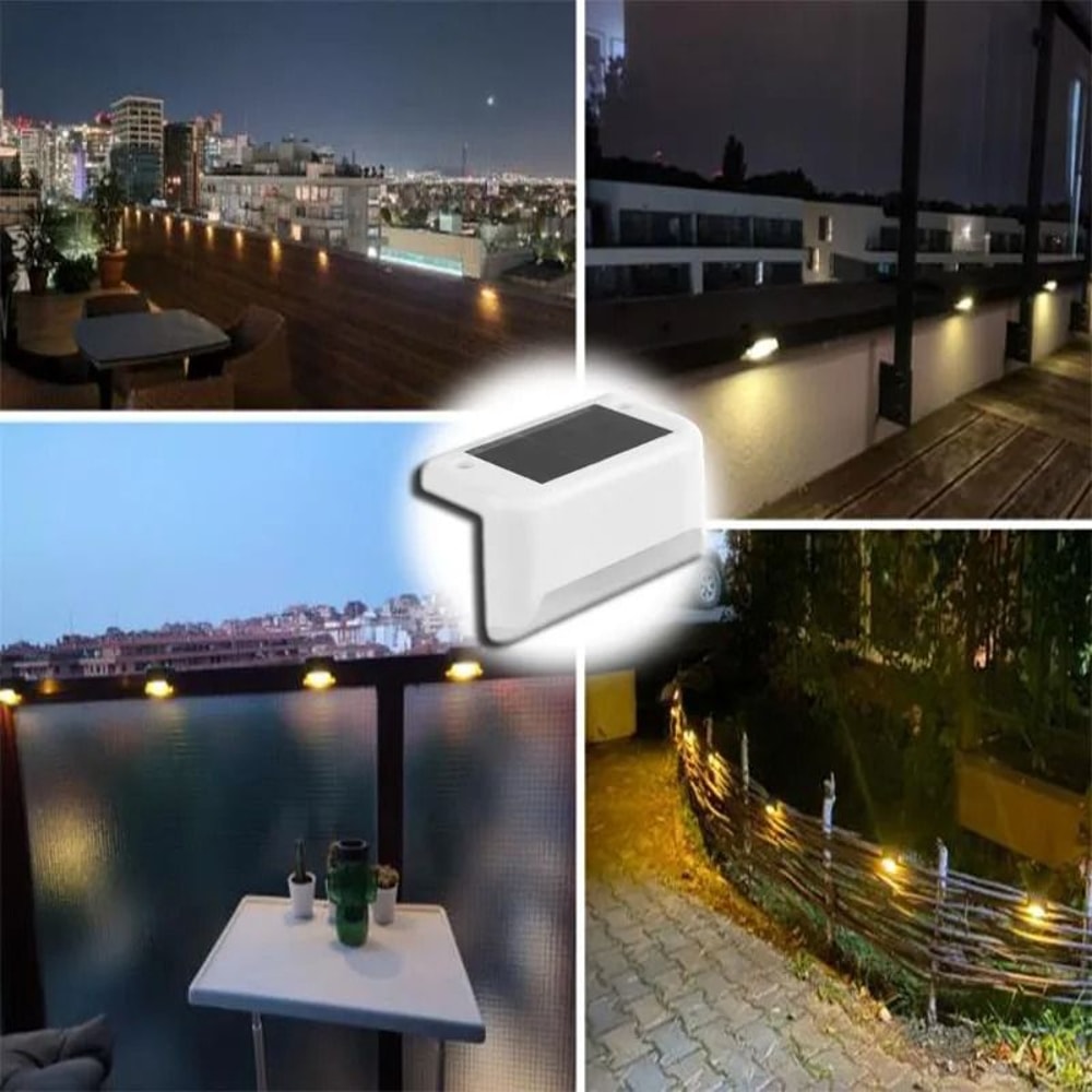 Warm White LED Solar Step Lamp Outdoor Waterproof Garden Fence And Path Light 8