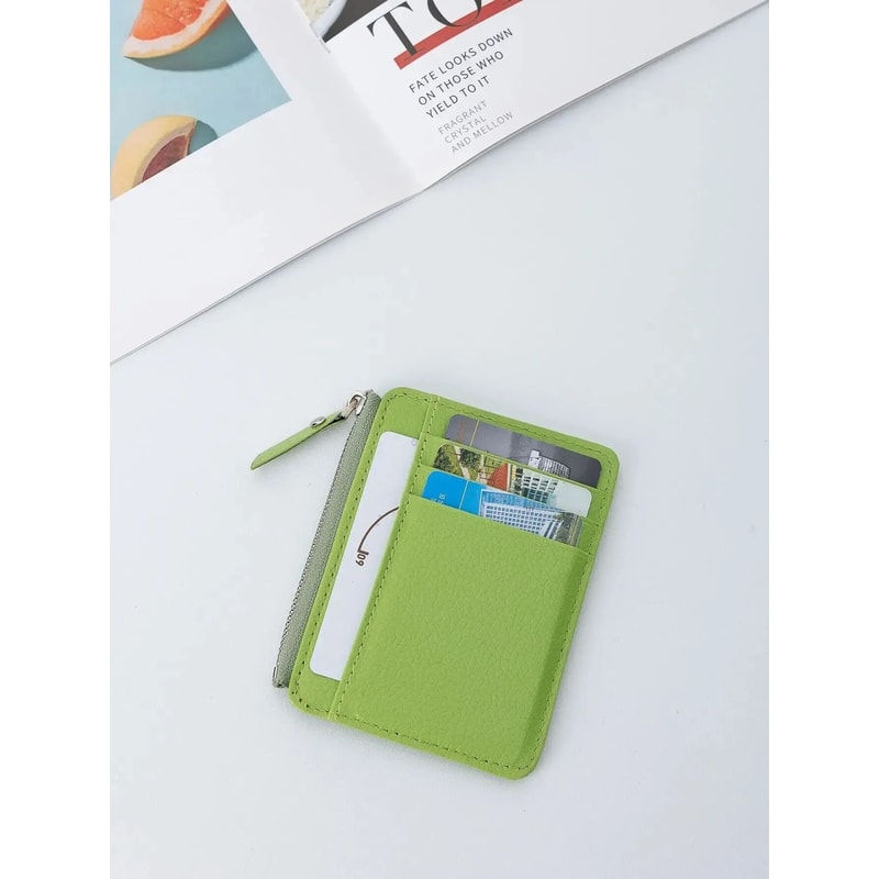 Mini Credit Card Wallet ID Card Holder Mens Slim Zipper Coin Wallet 5