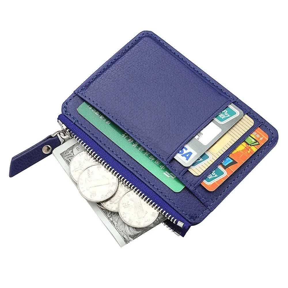 Mini Credit Card Wallet ID Card Holder Mens Slim Zipper Coin Wallet 7