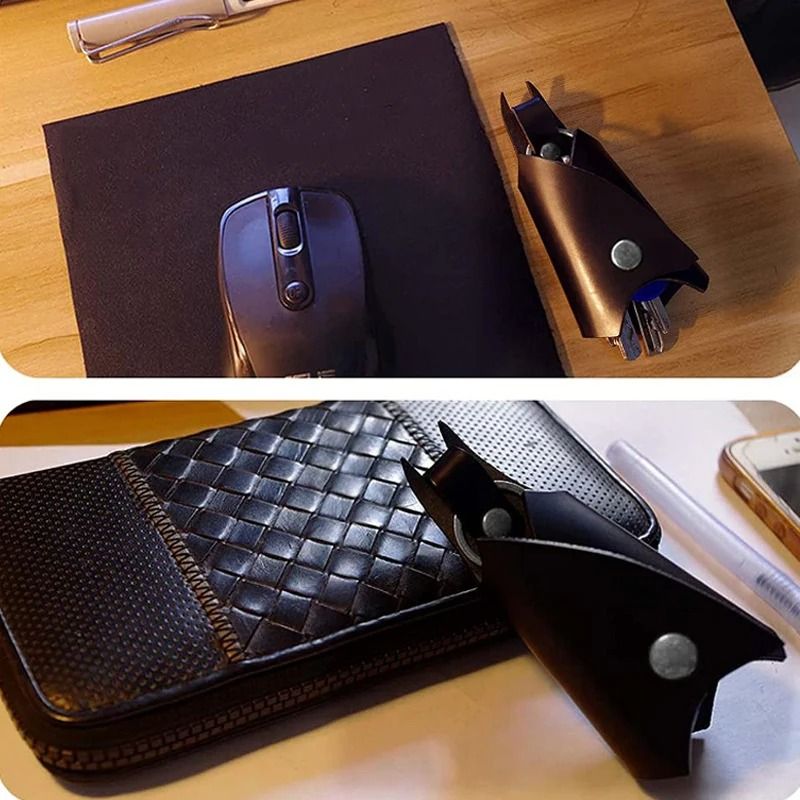 PU Leather Keychain Pendant Key Bag AntiLost Car Key Holder With Waist Clip 2