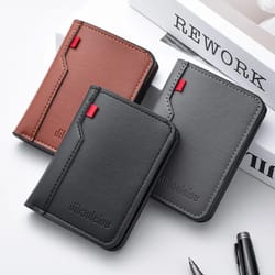 ultra thin pu leather card wallet for men – soft vertical credit card holder