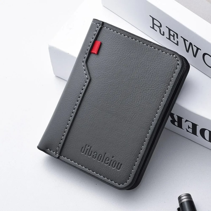 Ultra Thin PU Leather Card Wallet For Men Soft Vertical Credit Card Holder 5