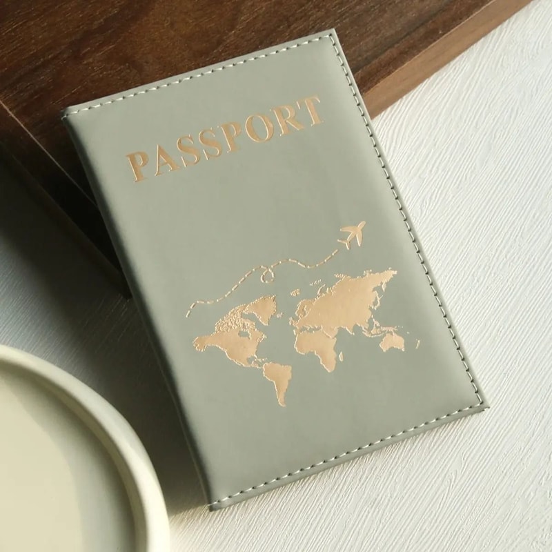 World Map Passport Cover Waterproof Faux Leather Travel Organizer And Card Holder 6