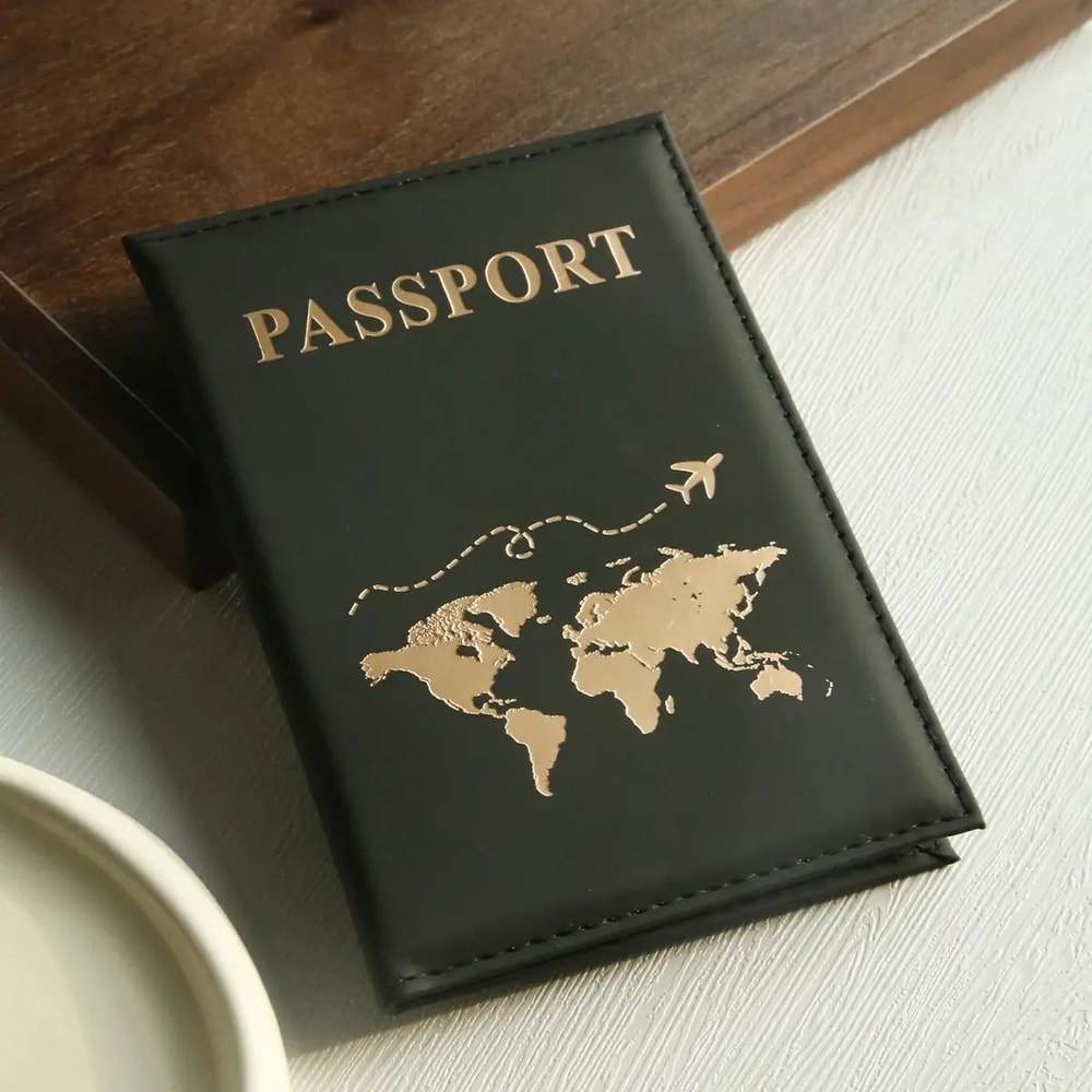 World Map Passport Cover Waterproof Faux Leather Travel Organizer And Card Holder 8