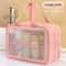 Dry Wet Separation Transparent Makeup Bag Portable PU Travel Cosmetic Organizer 7