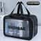 Dry Wet Separation Transparent Makeup Bag Portable PU Travel Cosmetic Organizer 8