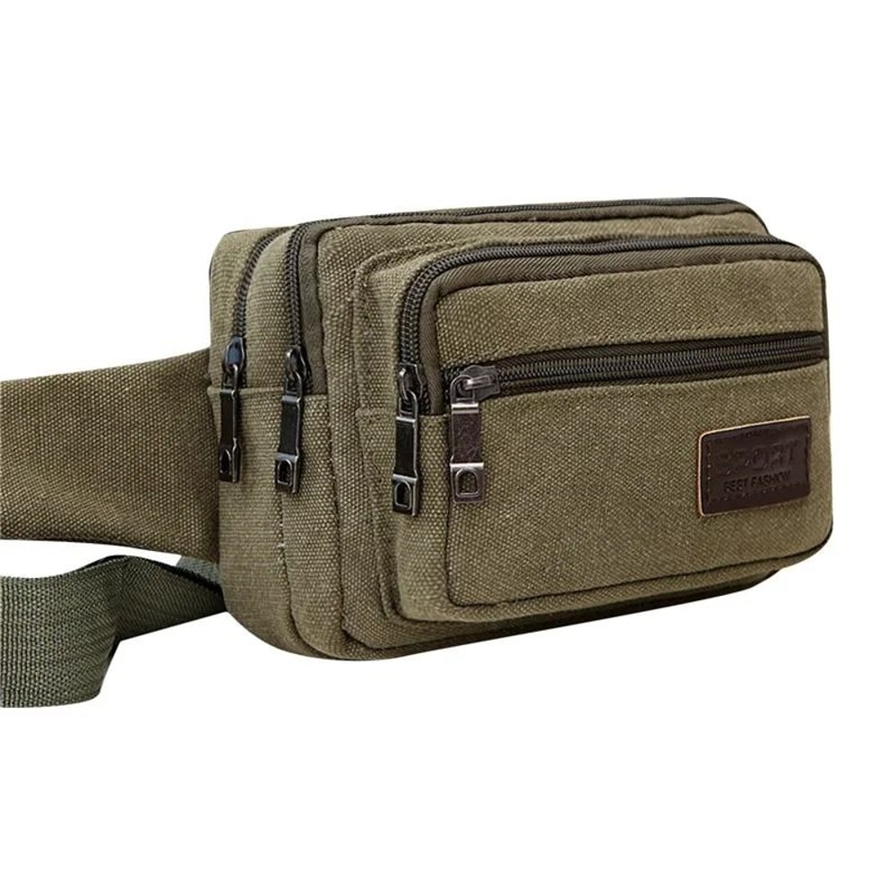 Canvas Outdoor Waist Bag Durable High Capacity Sports Belt Pack For Men 10