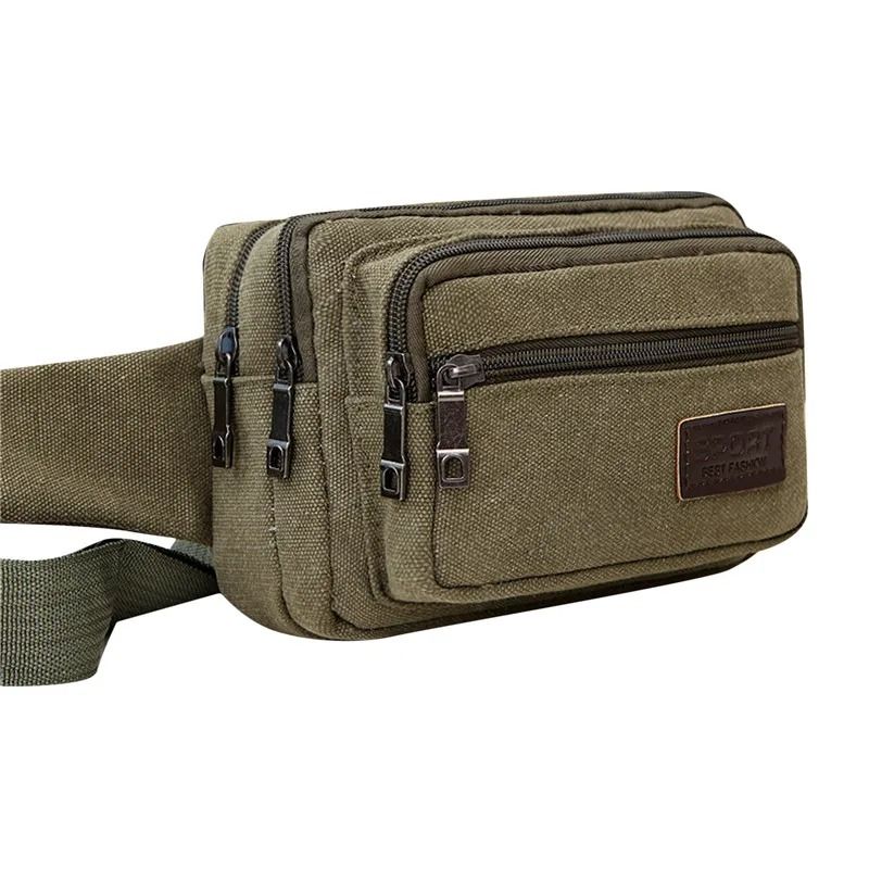 Canvas Outdoor Waist Bag Durable High Capacity Sports Belt Pack For Men 10