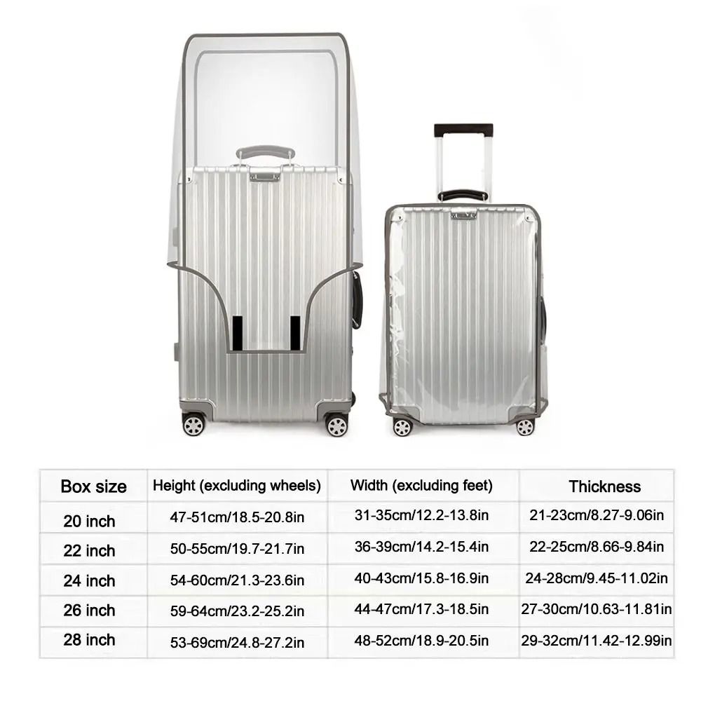 Transparent Travel Luggage Cover Waterproof Dustproof PVC Suitcase Protector 5