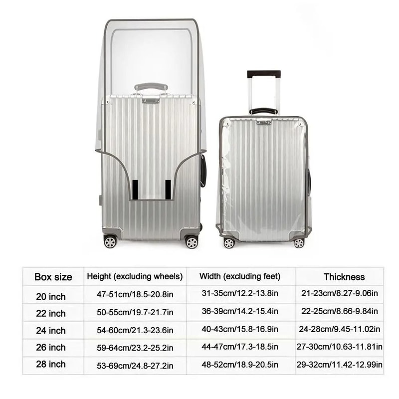 Transparent Travel Luggage Cover Waterproof Dustproof PVC Suitcase Protector 5