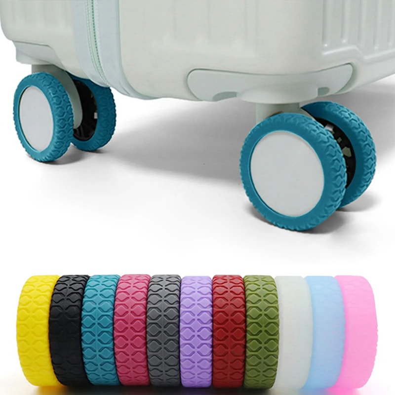 Silicone Luggage Wheel Covers Noise Reducing And Protective Travel Wheel Guards 0