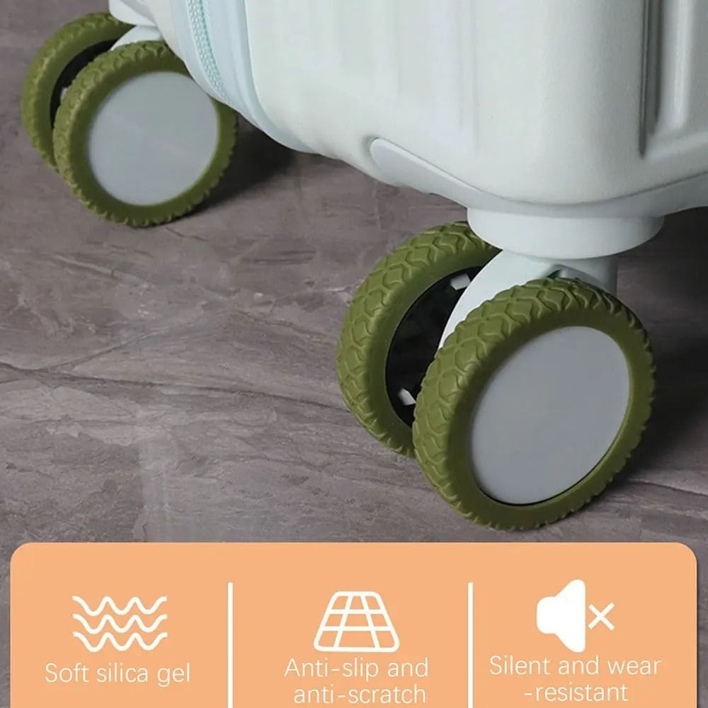 Silicone Luggage Wheel Covers Noise Reducing And Protective Travel Wheel Guards 1