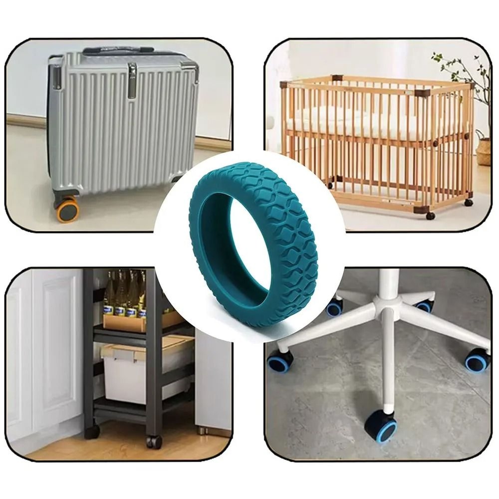 Silicone Luggage Wheel Covers Noise Reducing And Protective Travel Wheel Guards 2