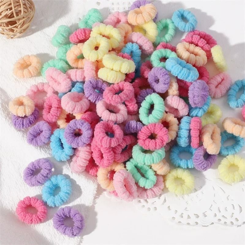 100Piece Colorful Elastic Hair Bands Set For Kids Soft Ponytail Holders And Small Scrunchies 8