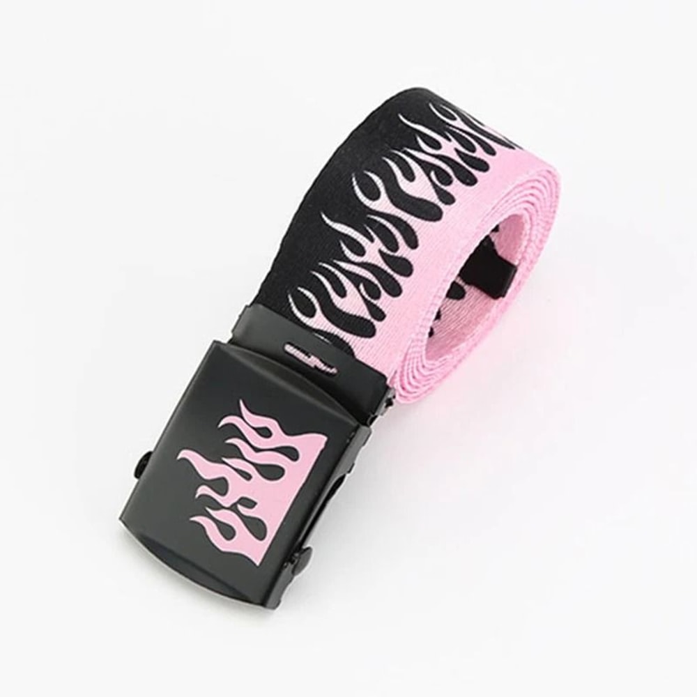 Punk Style Flame Belt Trendy Streetwear Accessory For Men And Women 6