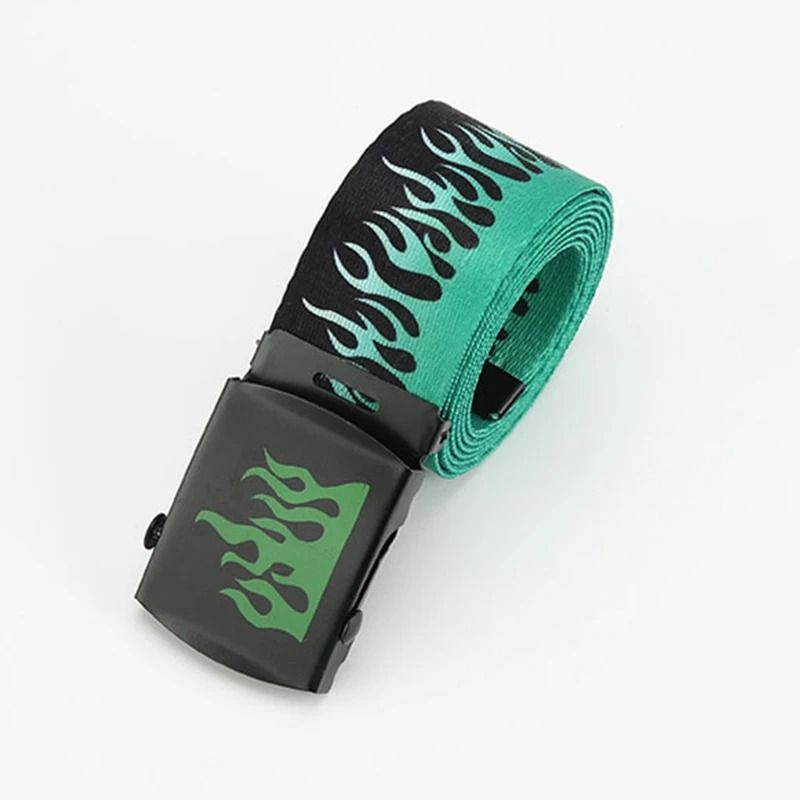 Punk Style Flame Belt Trendy Streetwear Accessory For Men And Women 7