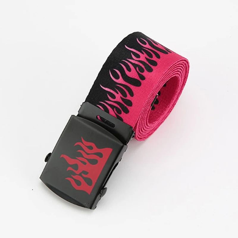 Punk Style Flame Belt Trendy Streetwear Accessory For Men And Women 8