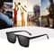 Men Simple Black Square Sunglasses Classic UV Protection Shades For Travel And Driving 5
