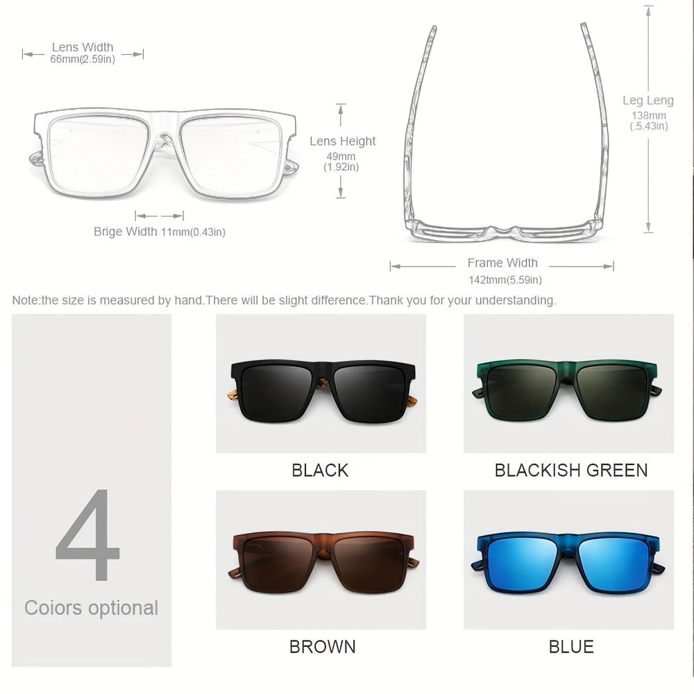 Square Casual Sunglasses With UV400 Protection Unisex Outdoor Eyewear 2
