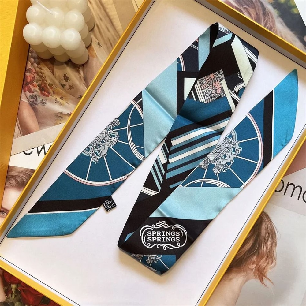 Long Scarf Ribbon Headband For Women Versatile Neckerchief And Bag Handle Accessory 24