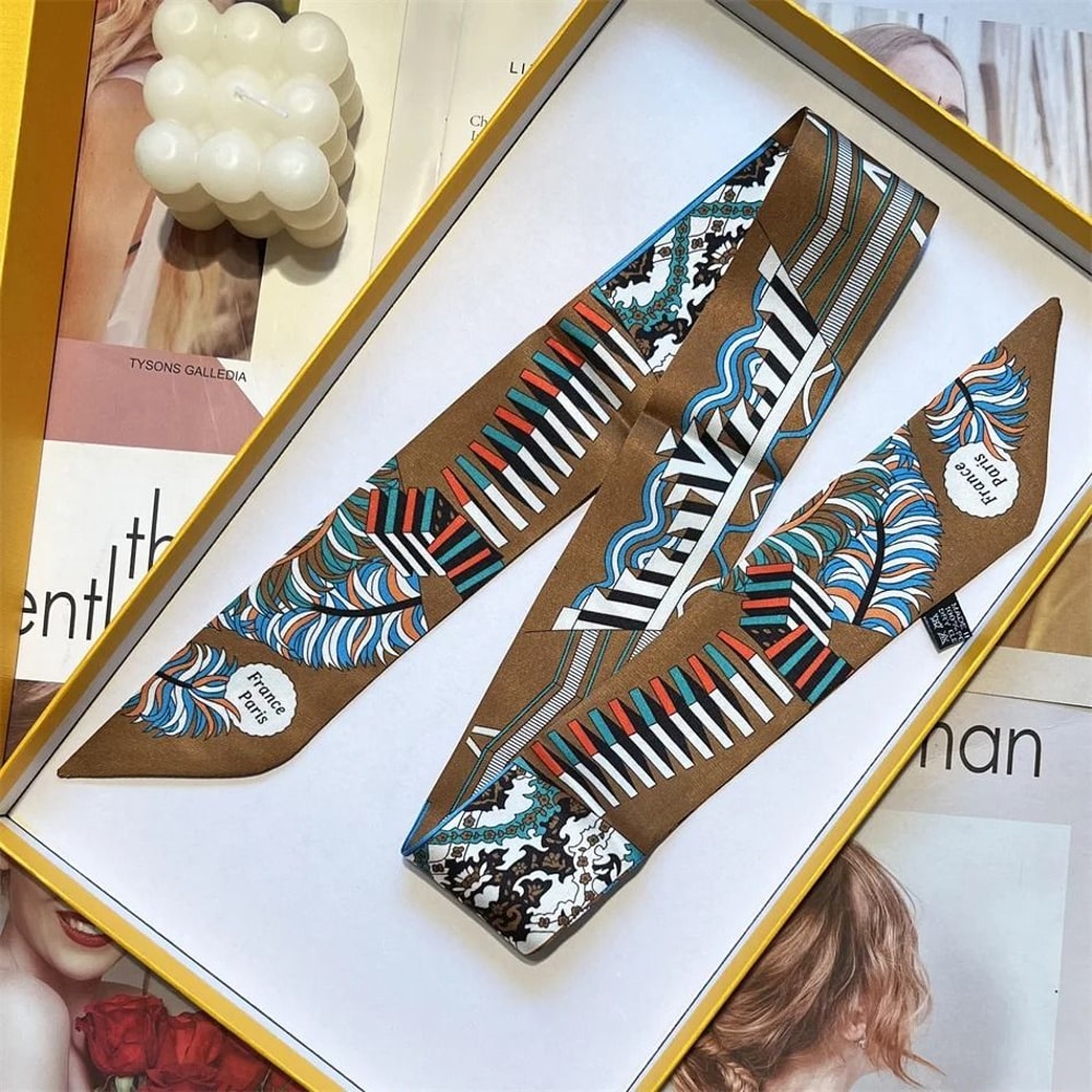 Long Scarf Ribbon Headband For Women Versatile Neckerchief And Bag Handle Accessory 27