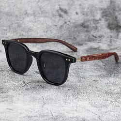 vintage wooden frame sunglasses – classic uv protection eyewear for men and women