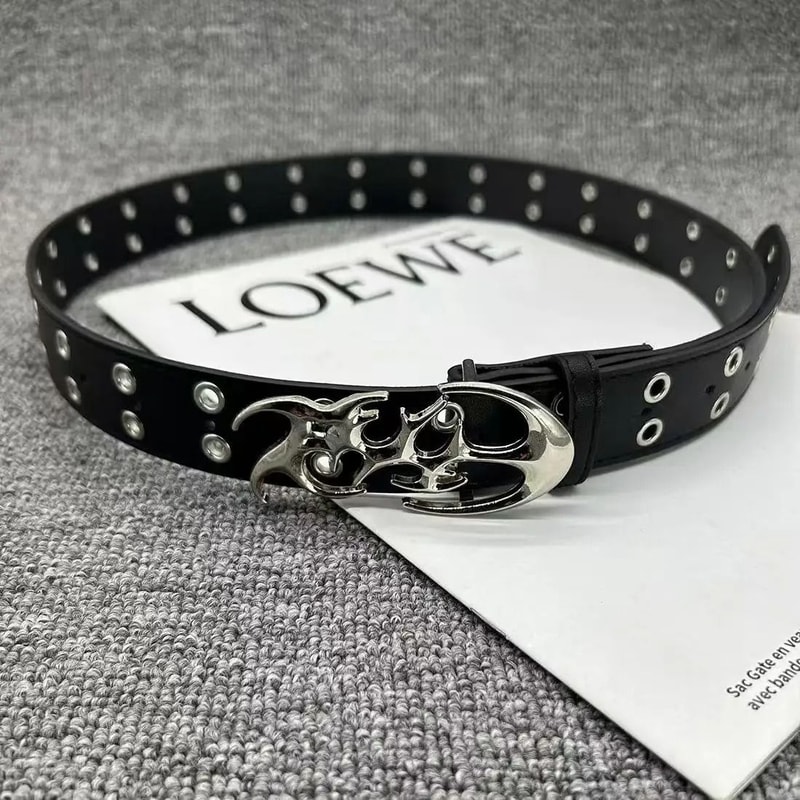 Y2K Hollow PU Leather Fashion Belt For Men And Women Trendy Punk Style Waist Accessory 2