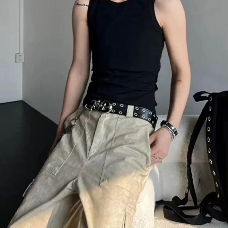 Y2K Hollow PU Leather Fashion Belt For Men And Women Trendy Punk Style Waist Accessory 5