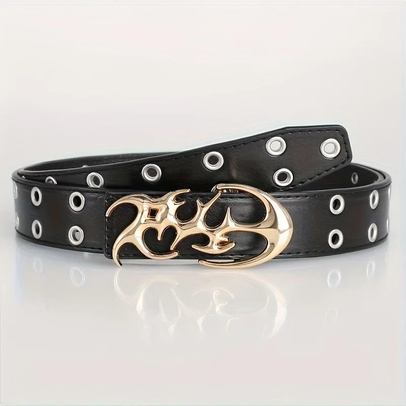 Y2K Hollow PU Leather Fashion Belt For Men And Women Trendy Punk Style Waist Accessory 7