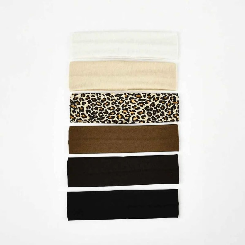 6pcs Basic Solid Color Sports Yoga Headband Sweat Absorbing Elastic Hair Bands For Men And Women 6