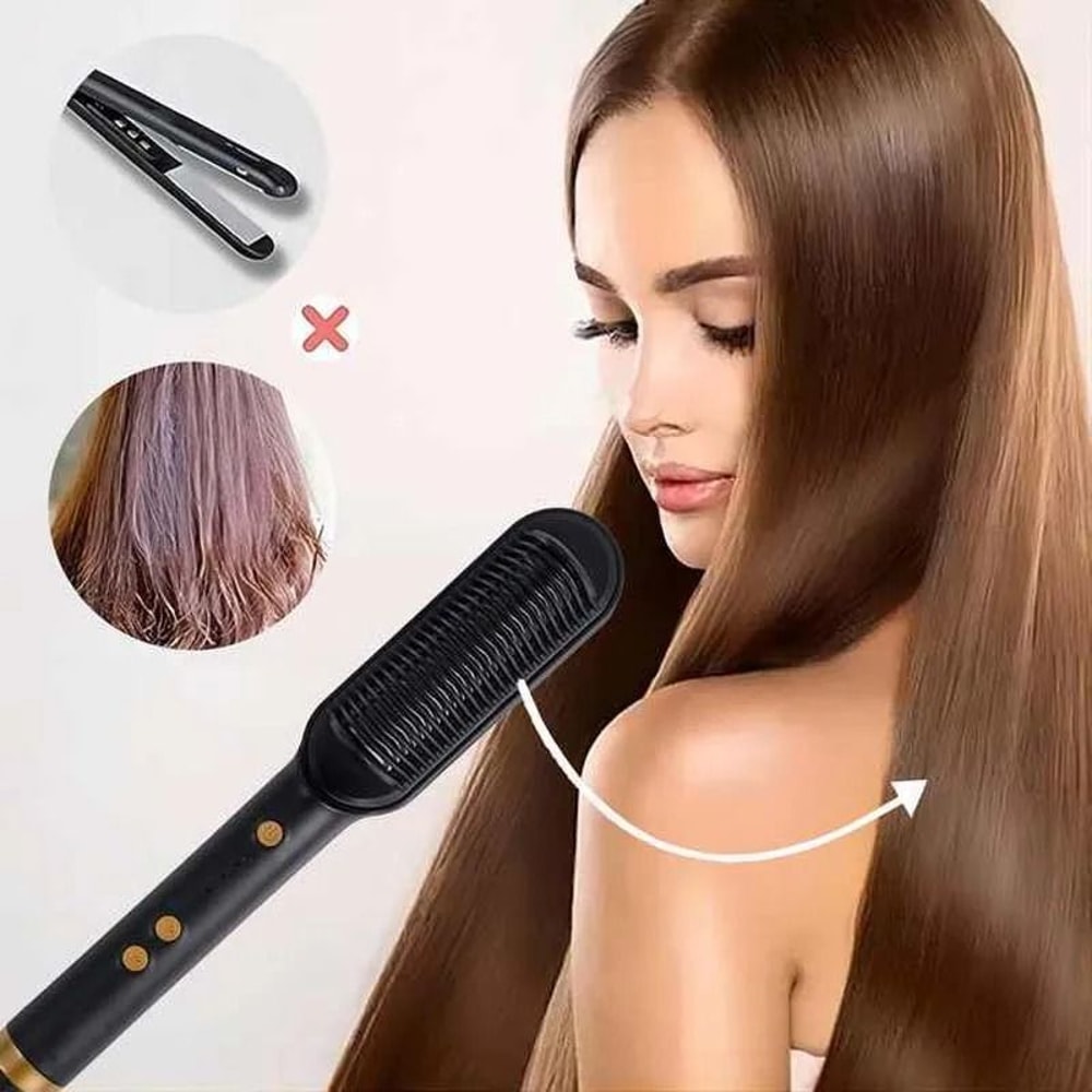 Electric Hair Straightener Brush Professional Ceramic FastHeating Hair Styler 5