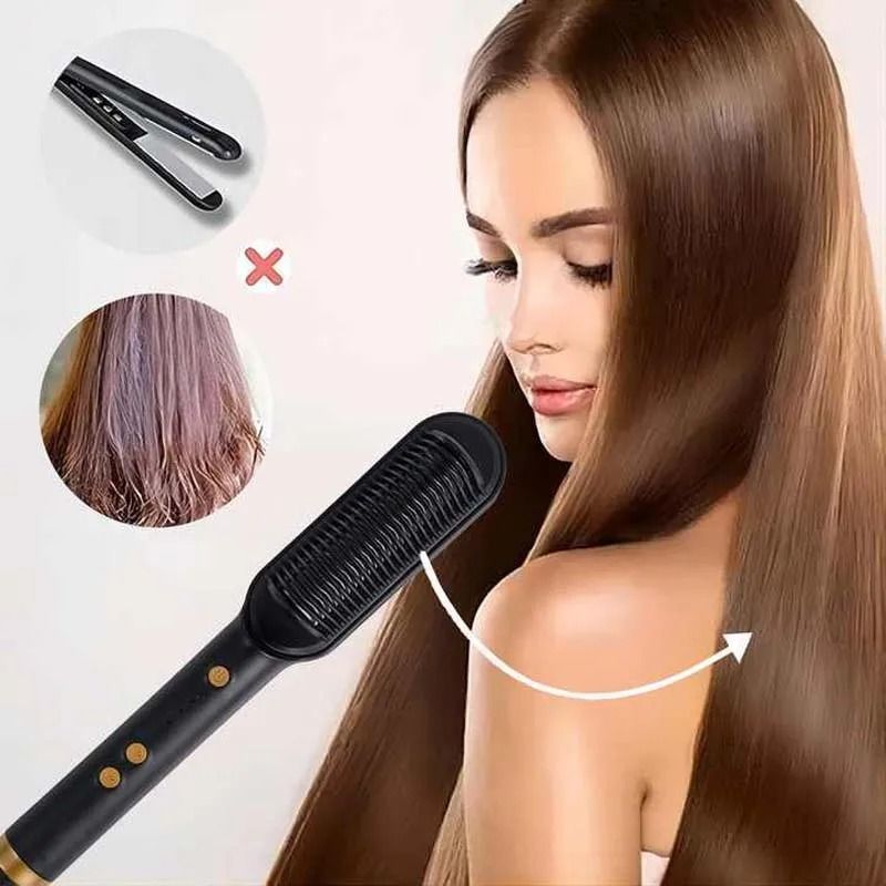 Electric Hair Straightener Brush Professional Ceramic FastHeating Hair Styler 5