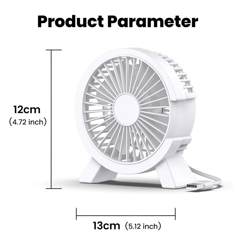 Mini USB Rechargeable Table Fan Portable Desk Fan For Home Office And Dorm Use 5