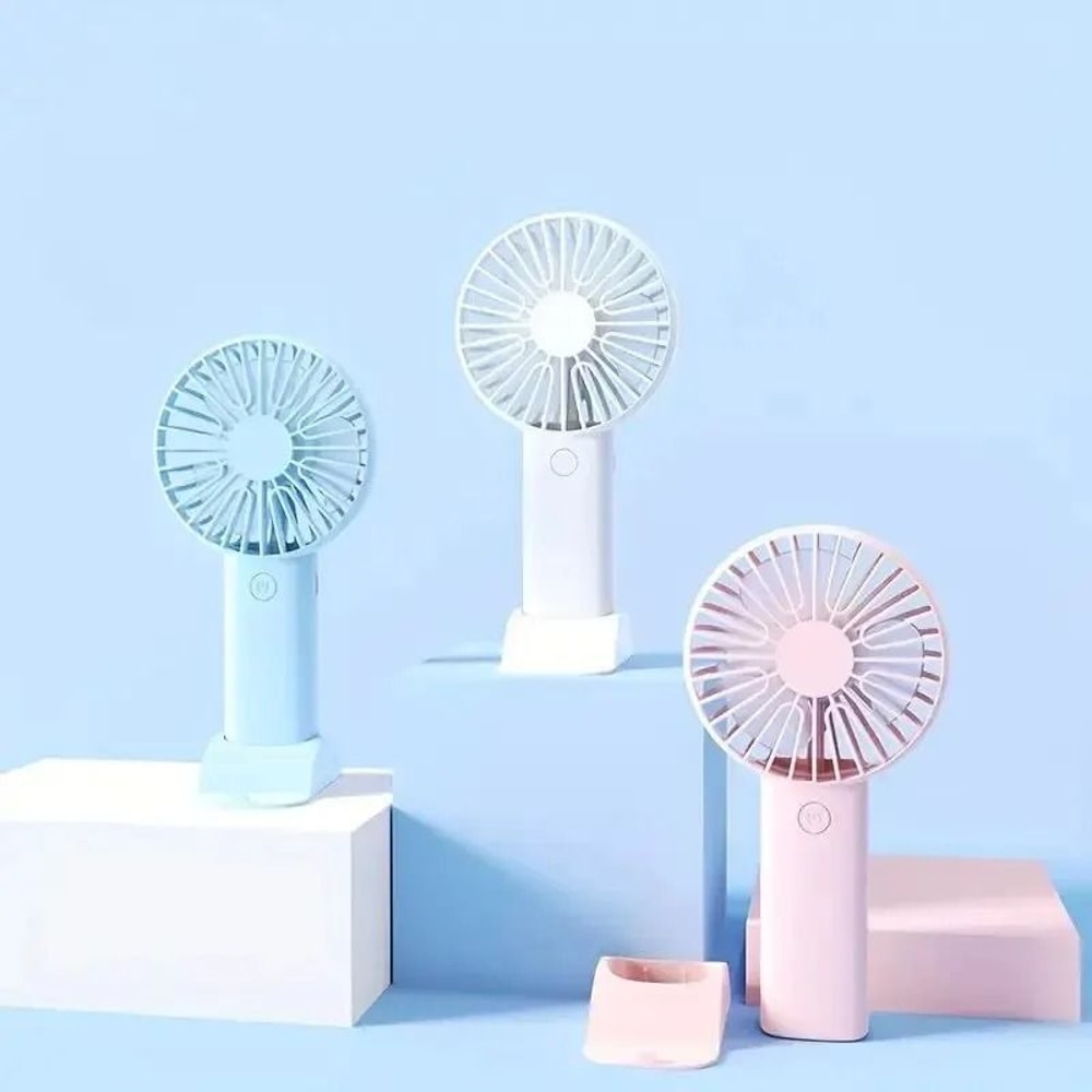 Mini USB Charging Handheld Fan With Mobile Phone Holder Portable 3in1 Desk And Travel Fan 4