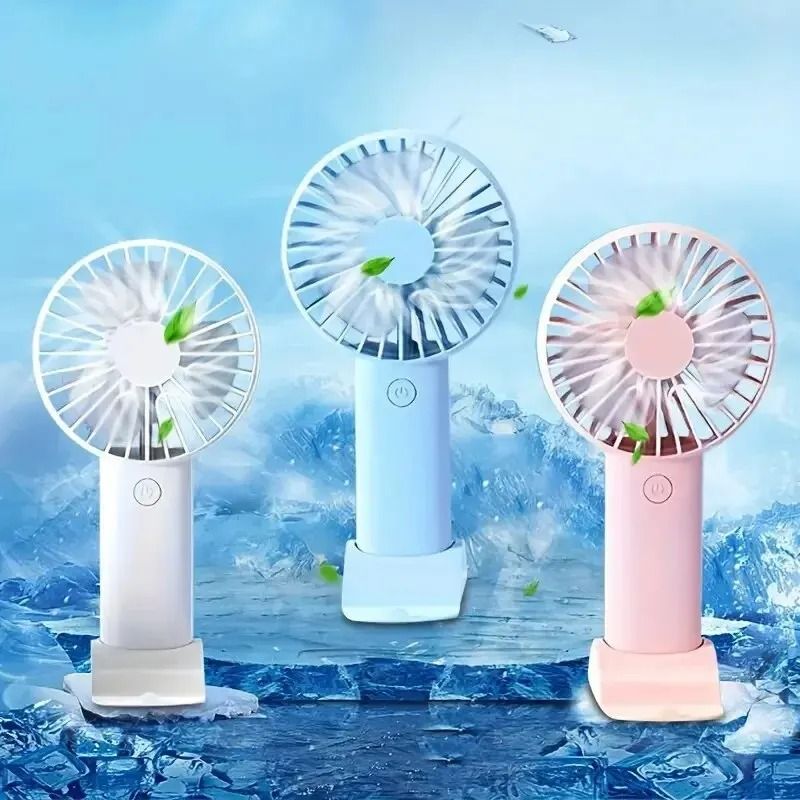 Mini USB Charging Handheld Fan With Mobile Phone Holder Portable 3in1 Desk And Travel Fan 5